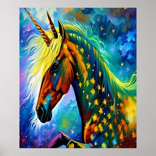 Magical Unicorn Printable Art High Quality Digital Poster (Vorne)