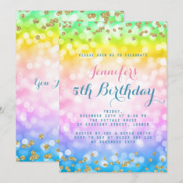 Magical Unicorn Rainbow Baby Kindergeburtstag Part Einladung