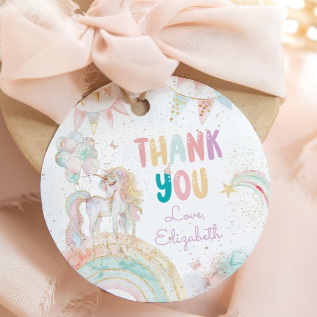 Magical Unicorn Rainbow Birthday Danke Geschenkanhänger (Von Creator hochgeladen)