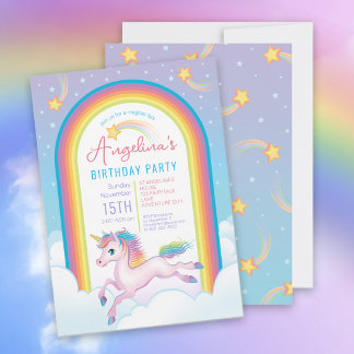 Magical Unicorn Rainbow Birthday Party Einladung