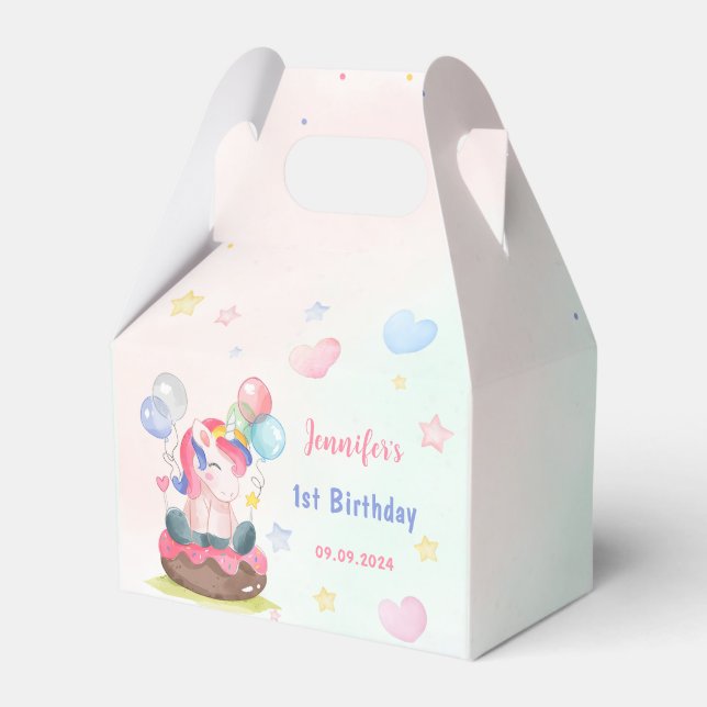 Magical Unicorn Rainbow Birthday Party Geschenkschachtel (Vorderseite)