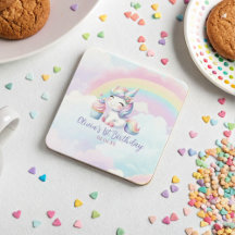 Magical Unicorn Rainbow Birthday Party Untersetzer