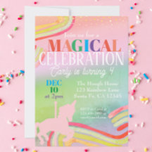 Magical Unicorn Rainbow Glitzer Girls Birthday