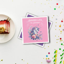 Magical Unicorn Sparkle Pink Lila Girl Geburtstag Serviette