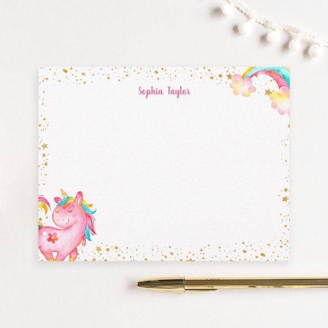 Magical Unicorn Stars Kinder Personalisiertes Gesc Mitteilungskarte (Von Creator hochgeladen)