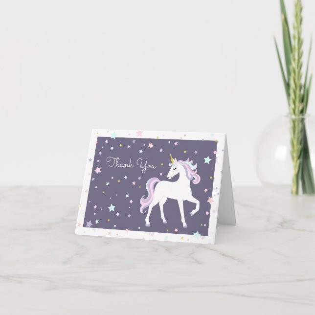 Magical Unicorn Thank You Dankeskarte (Vorderseite)