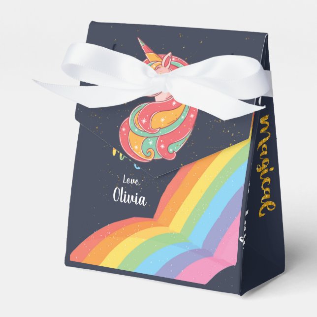Magical Unicorn Themed Birthday Gevor Box Geschenkschachtel (Vorderseite)
