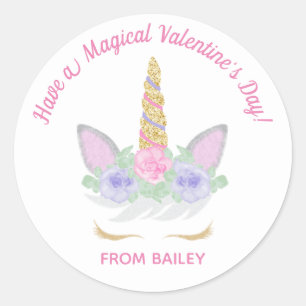 Magical Unicorn Valentine's Day Étiquette ou Stick