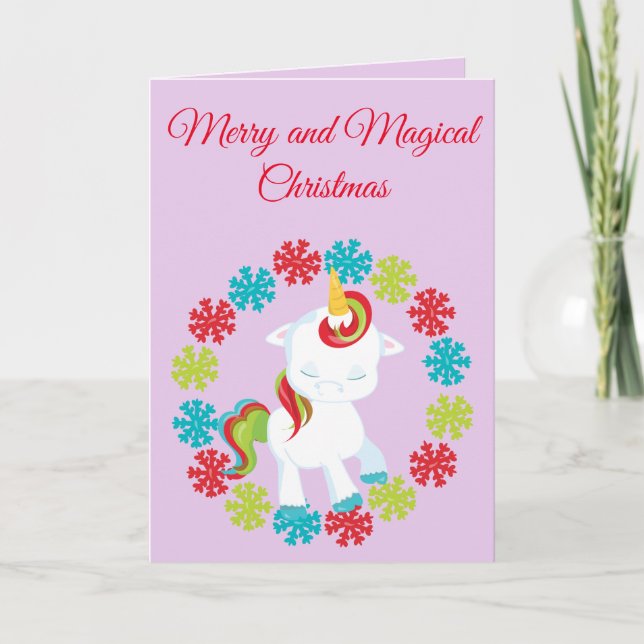 Magical Unicorn Weihnachten Karte (Vorderseite)