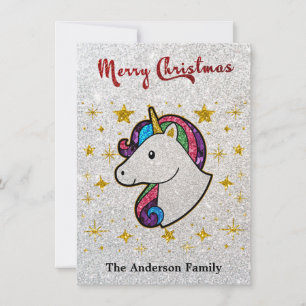 Magical Unicorn Weihnachts-Glitzer Feiertagskarte