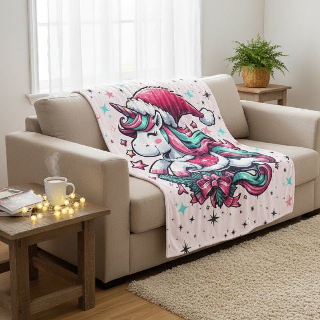 Magical Unicorn Weihnachtsblanket Fleecedecke (Von Creator hochgeladen)