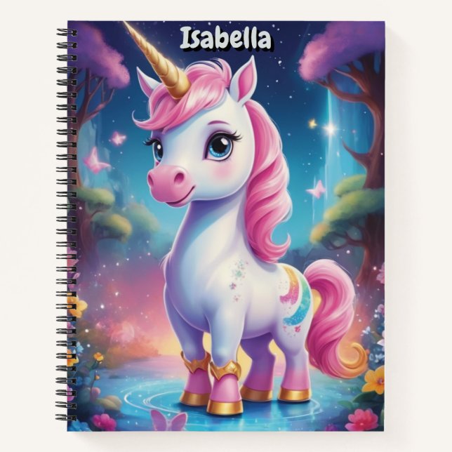 Magical Unicorn Wonderland Personalisiert Notizbuch (Vorderseite)