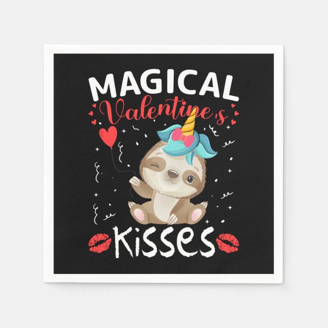 Magical Valentine's Kisses Serviette (Vorderseite)