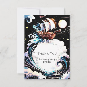 Magical Watercolor Matey Pirate Birthday Dankeskarte