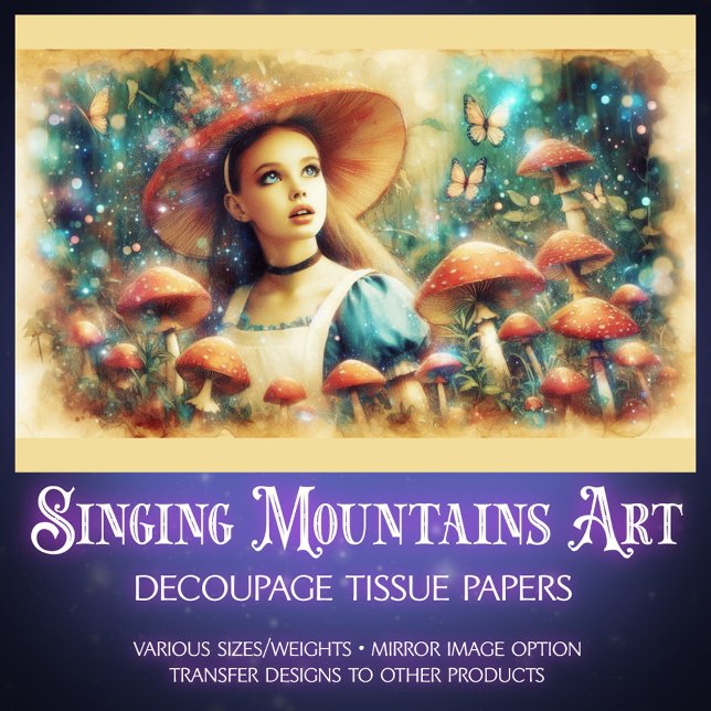 Magical Watercolor Mushroom Woods Decoupage Seidenpapier (Von Creator hochgeladen)