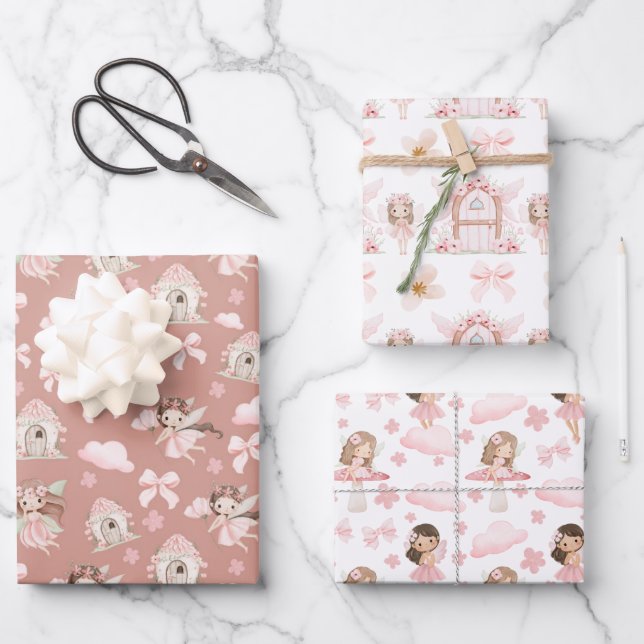 Magical Whimsical Cute Fairies  Geschenkpapier Set (Vorderseite)