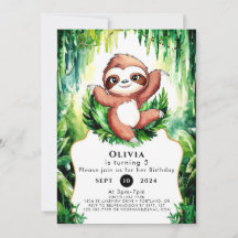 Magical Whimsical Sloth Birthday