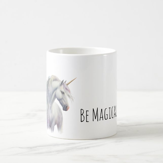 Magical White Gold Horn Unicorn  Kaffeetasse (Mittel)