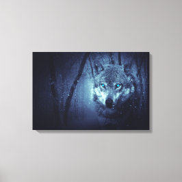 Magical Wild Wolf mit Phantastischen blauen Augen Leinwanddruck