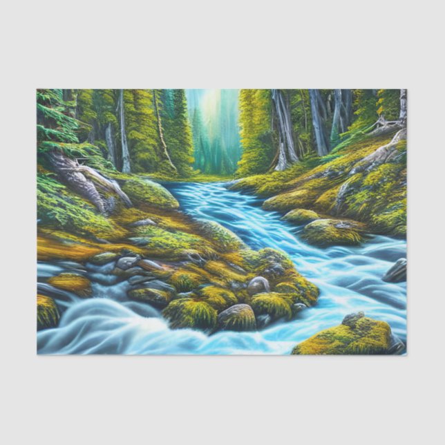 Magical Wilderness Bubbling Brook Seidenpapier (Vorderseite)