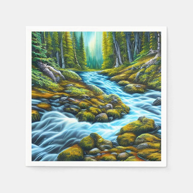Magical Wilderness Bubbling Brook Serviette (Vorderseite)