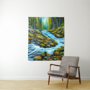 Magical Wilderness Bubbling Brook Wandteppich