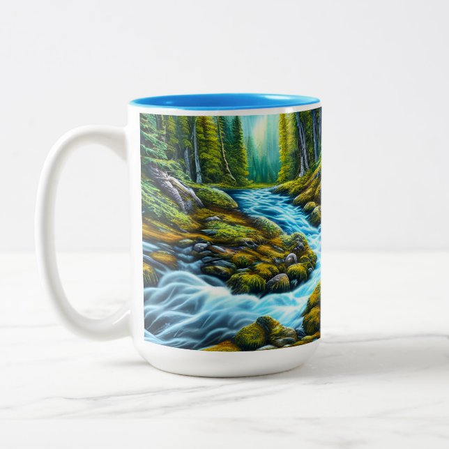 Magical Wilderness Bubbling Brook Zweifarbige Tasse (Links)