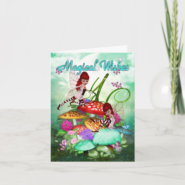 Magical Wishes, playful fairies.. card Karte (Vorderseite)