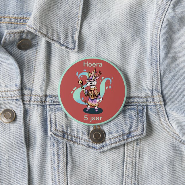 Magical wolf 5 jaar hoera button (Beispiel)