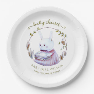 Magical Woodland Books Bunny Girl Baby Dusche Pappteller
