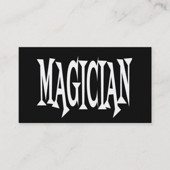 Magician Black and White Business Card Visitenkarte (Vorderseite)