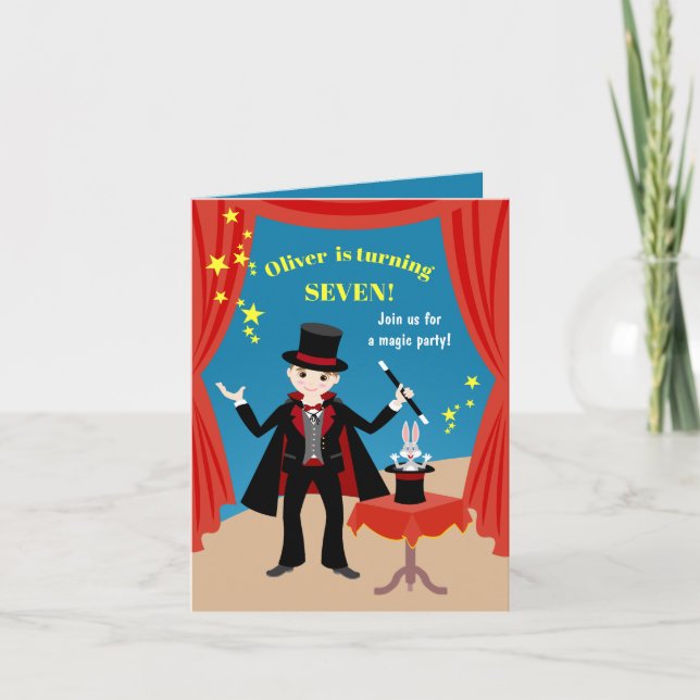 Magician Boy Show Geburtstagsparty Einladung (Vorderseite)