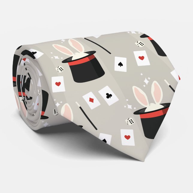 Magician Bunny Top Hat Wand Krawatte (Gerollt)