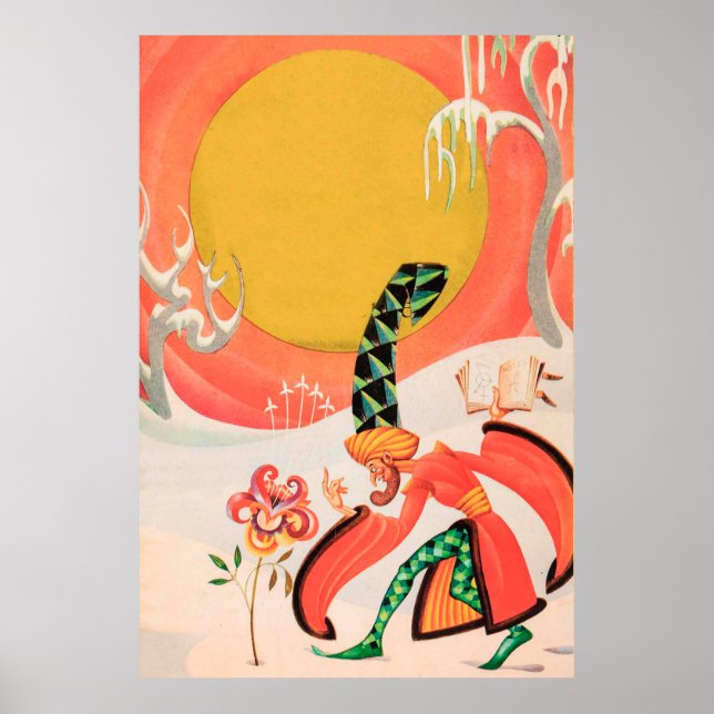 Magician Casting A Spell on a Flower Poster (Vorne)