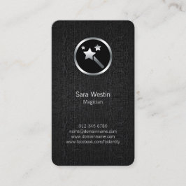 Magician Chrome Magic Wand Icon Business Card Visitenkarte