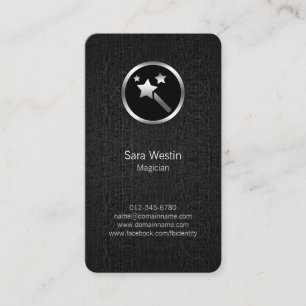 Magician Chrome Magic Wand Icon Business Card Visitenkarte