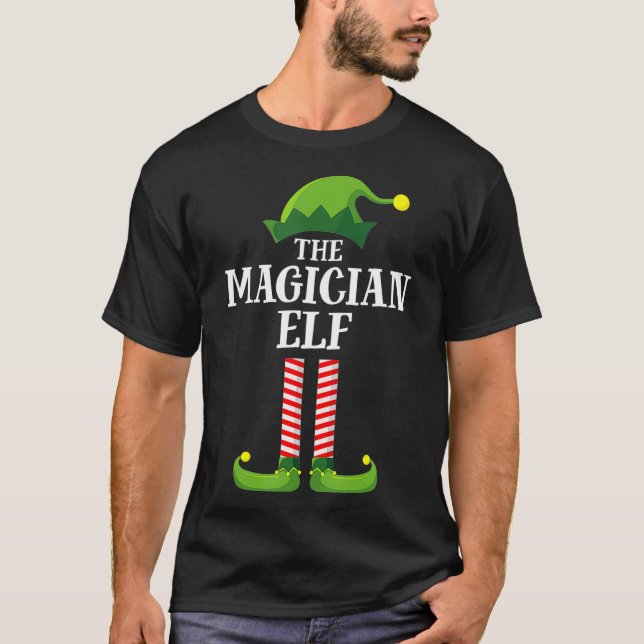 Magician Elf Matching Familiengruppe Weihnachts-Pa T-Shirt (Vorderseite)