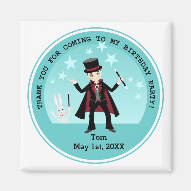 Magician-Geburtstagsparty Magnet (Vorne)