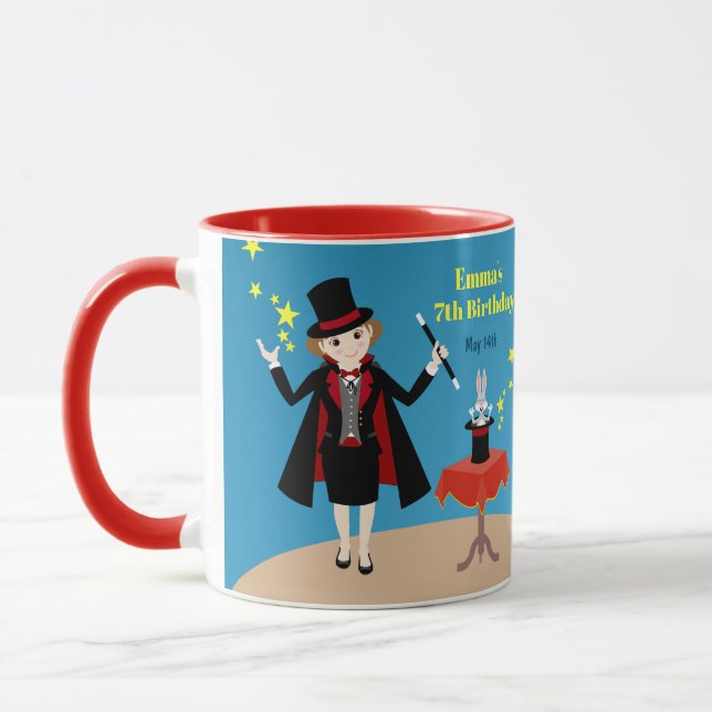 Magician Girl Show Birthday Party Tasse (Links)
