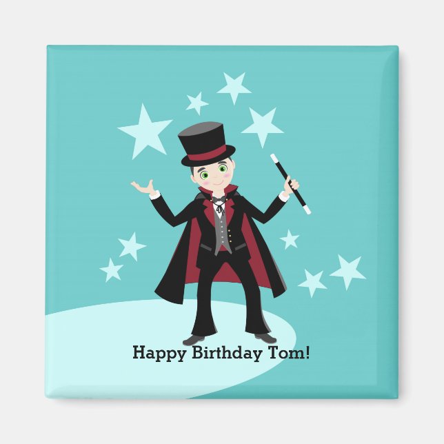 Magician Kindergeburtstag Party Magnet (Vorne)