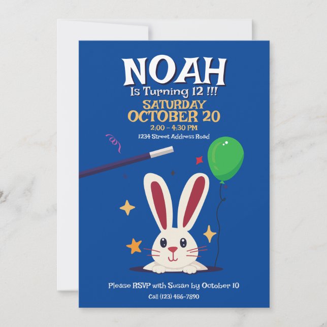 Magician Magic Show Geburtstagsparty Einladung (Vorderseite)