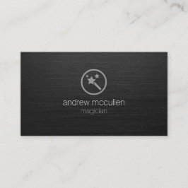Magician Magic Wand Icon Dark Brushed Metal Visitenkarte
