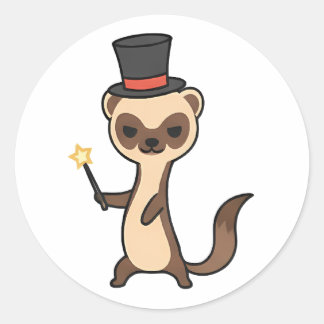 Magician Meerkat Runder Aufkleber