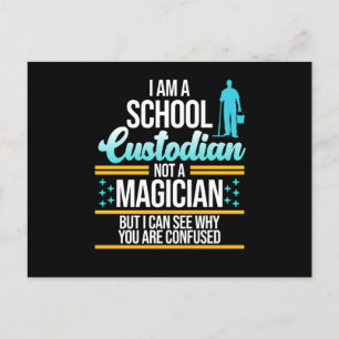 Magician Schulmeister Janitor Graphi Postkarte