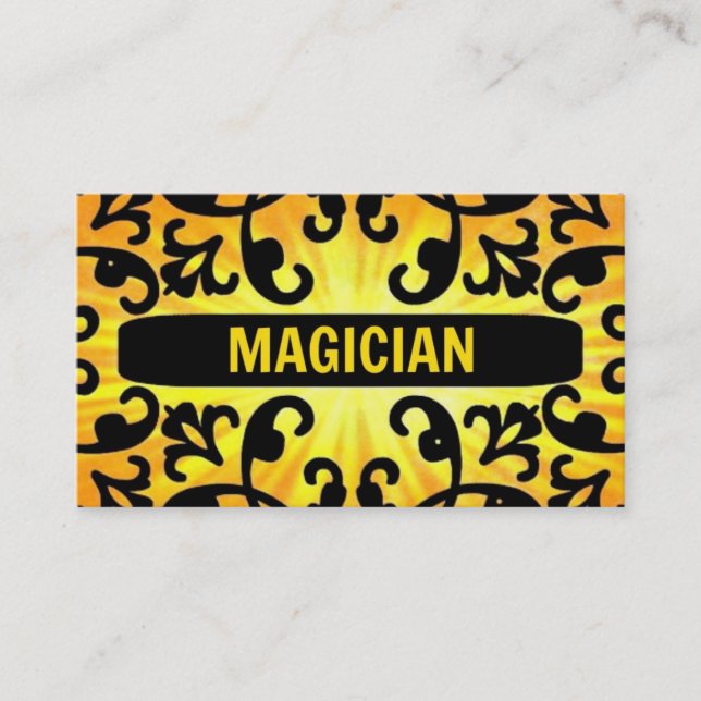 Magician Sunshine Damask Business Card Visitenkarte (Vorderseite)
