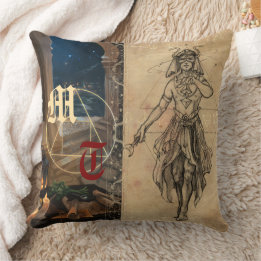 Magician tarot alchemy elegant & monogram kissen