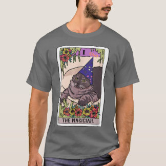 Magician Tarot Card Funny Cat Lover Wizard Mag T-Shirt