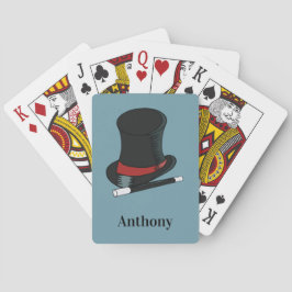 Magicians Hat and Magic Wand Personalisiert Spielkarten