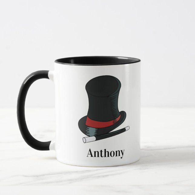 Magicians Hat and Magic Wand Personalisiert Tasse (Links)