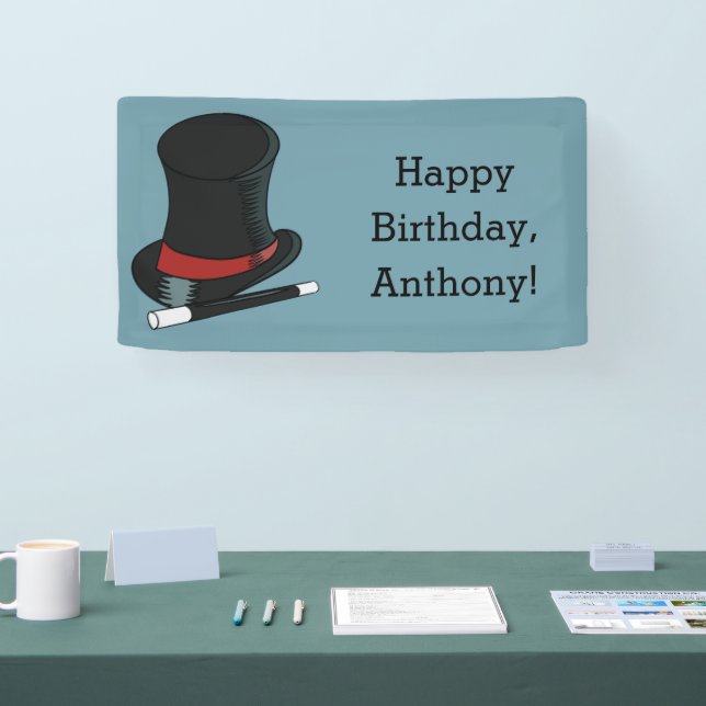 Magicians Hat Magic Show Birthday Party Banner (Messe)